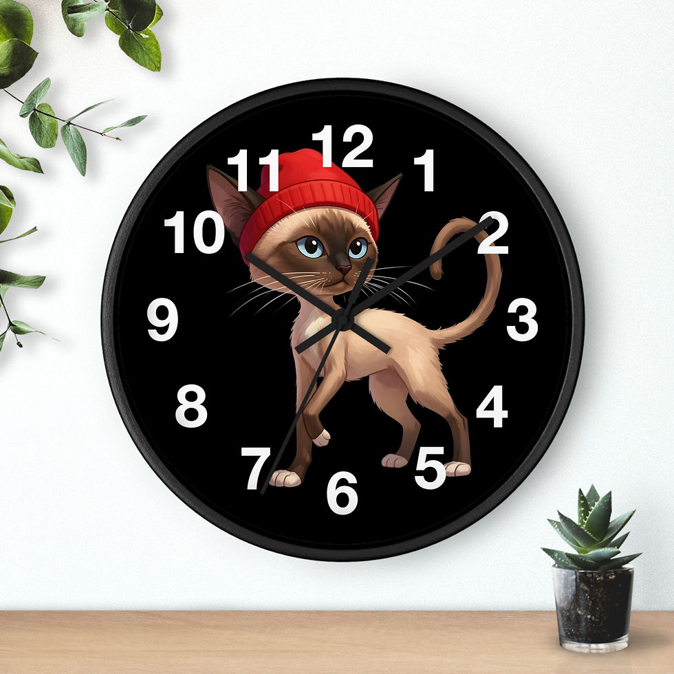 Thumbnail: Siamese Sam Cat Wall Clock