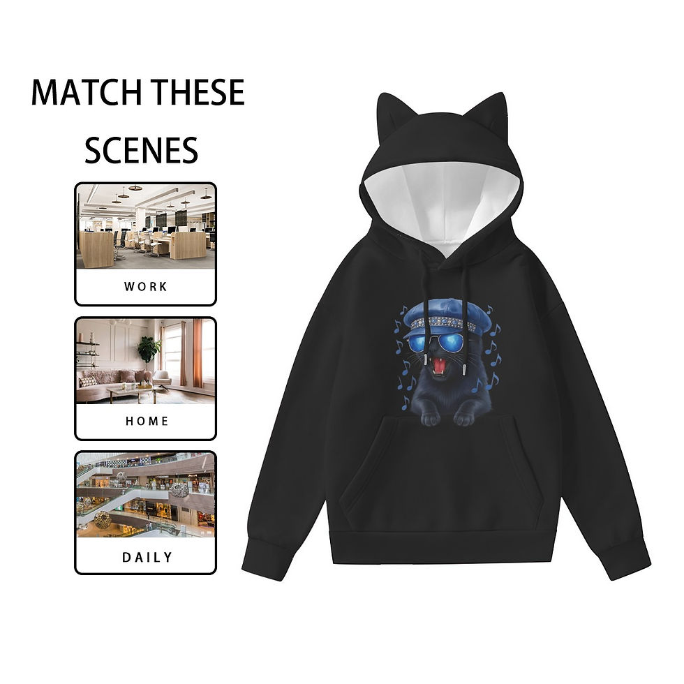 Thumbnail: Sassy Sasha's Cat-Eared Women’s Pullover Hoodie