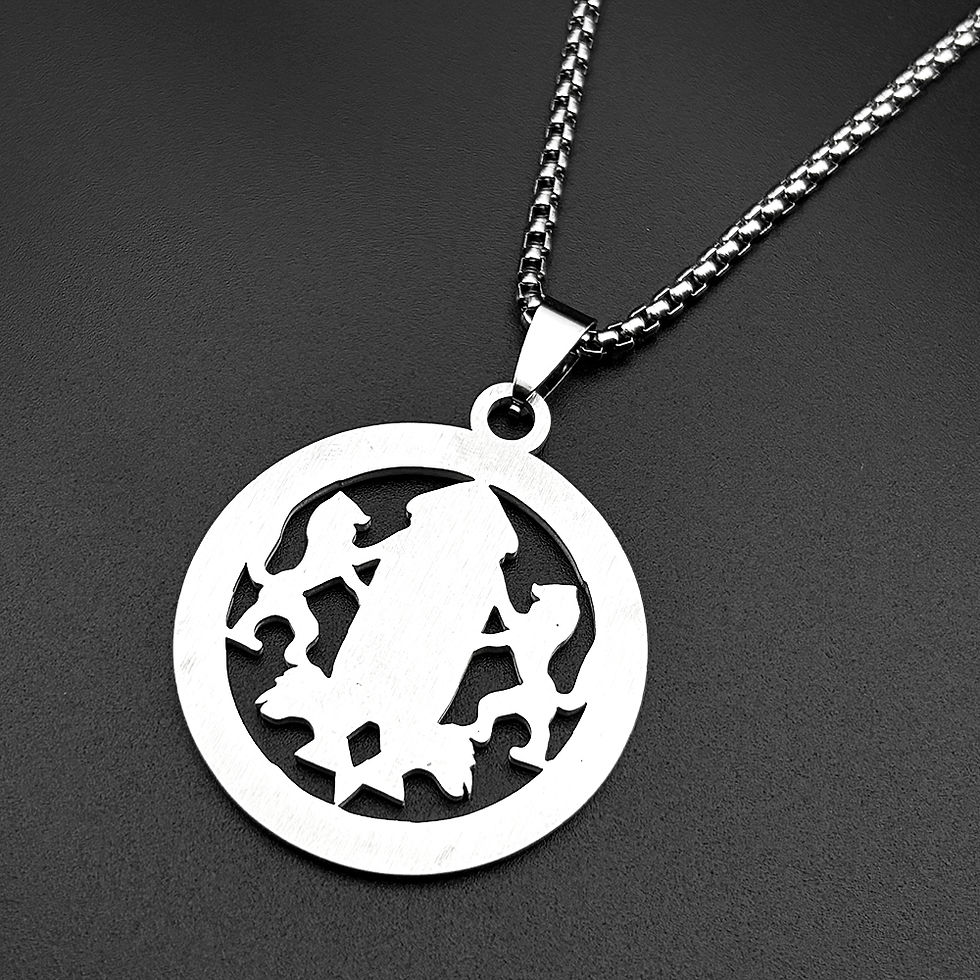 Thumbnail: Hebrew Ark of the Covenant Lions of Judah Stainless Steel Pendant
