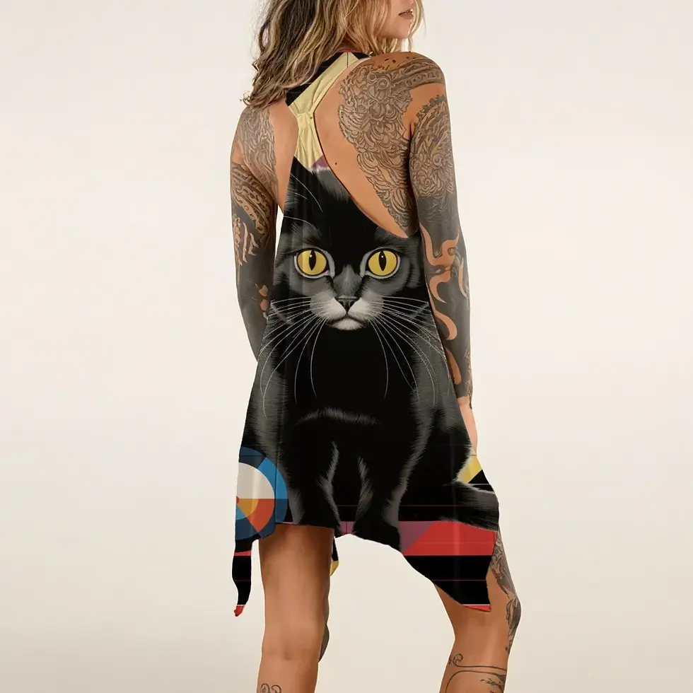Thumbnail: For the Love of Cats Women's Sleeveless Tank Dress