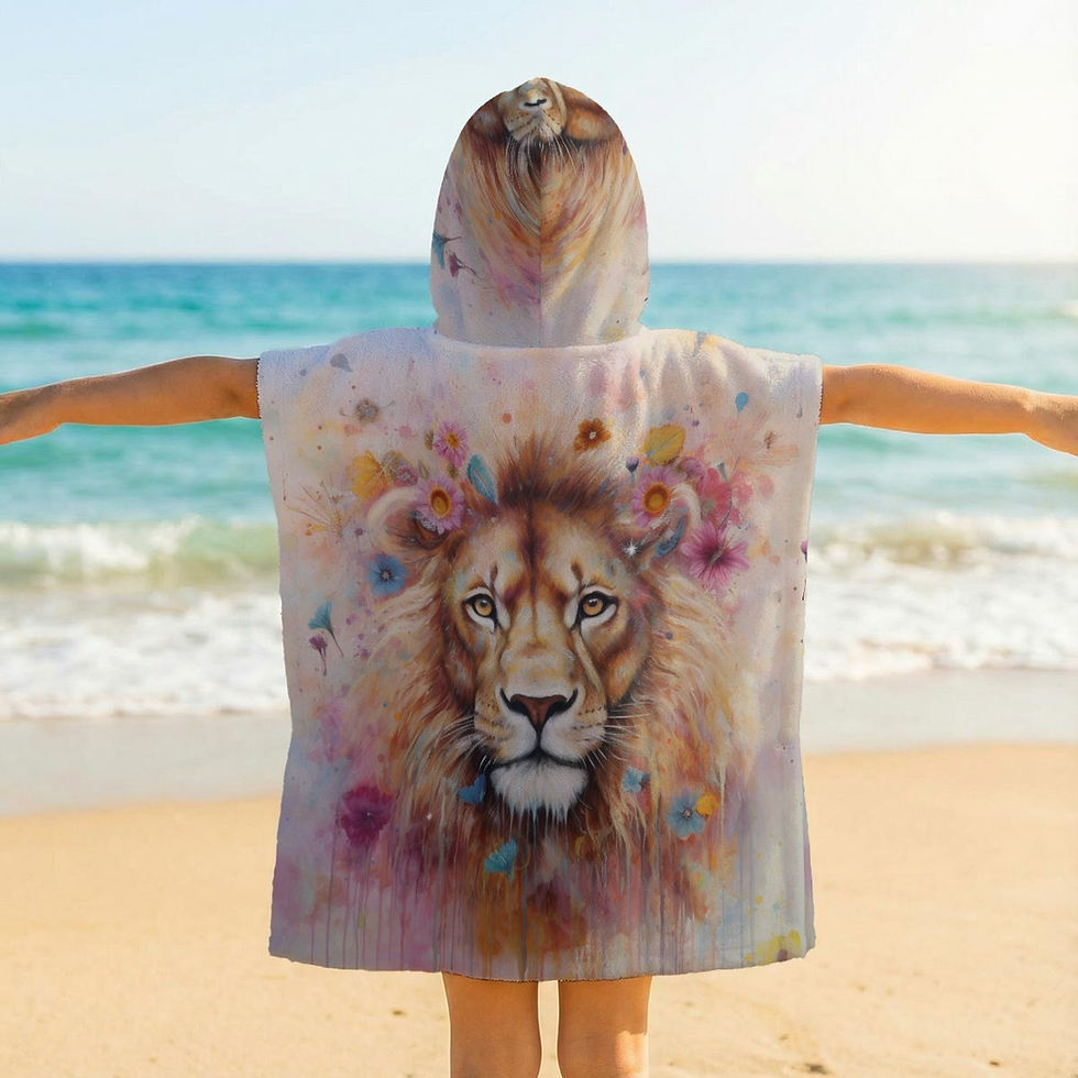Thumbnail: Lion Art Kid's Hooded Towel Poncho