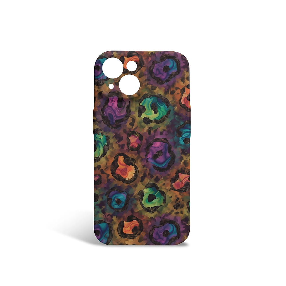 Thumbnail: Painted Leopard Pattern iPhone 15 Phone Case