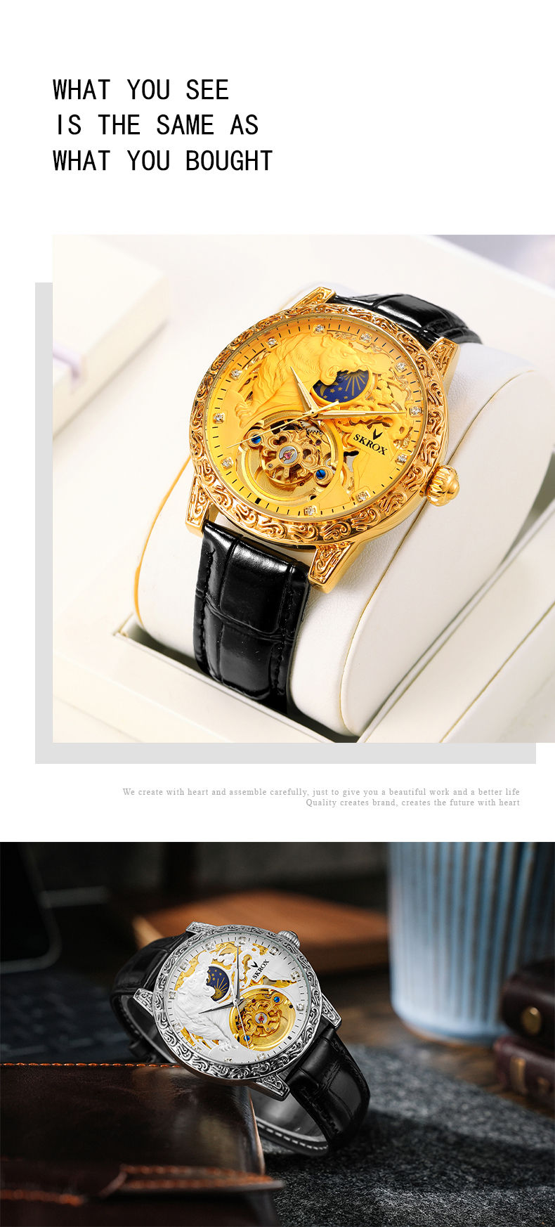 Thumbnail: SKROKZ Original Tiger Fashion Classics Diamond Mechanical Watch