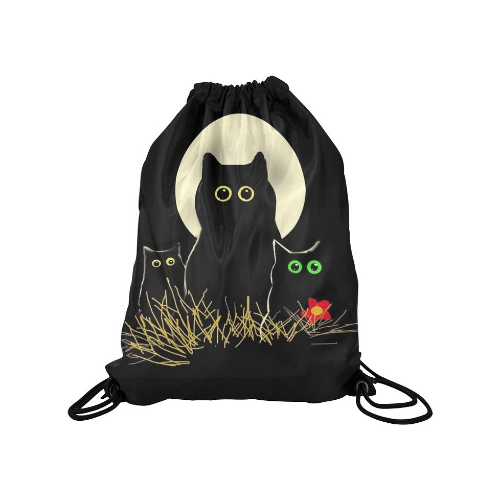 Thumbnail: Night Cats Drawstring Bag