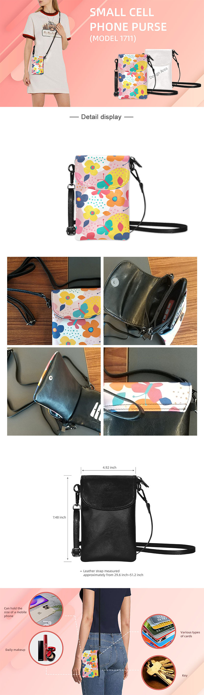 Thumbnail: Ghostly Tiger Cell Phone Purse