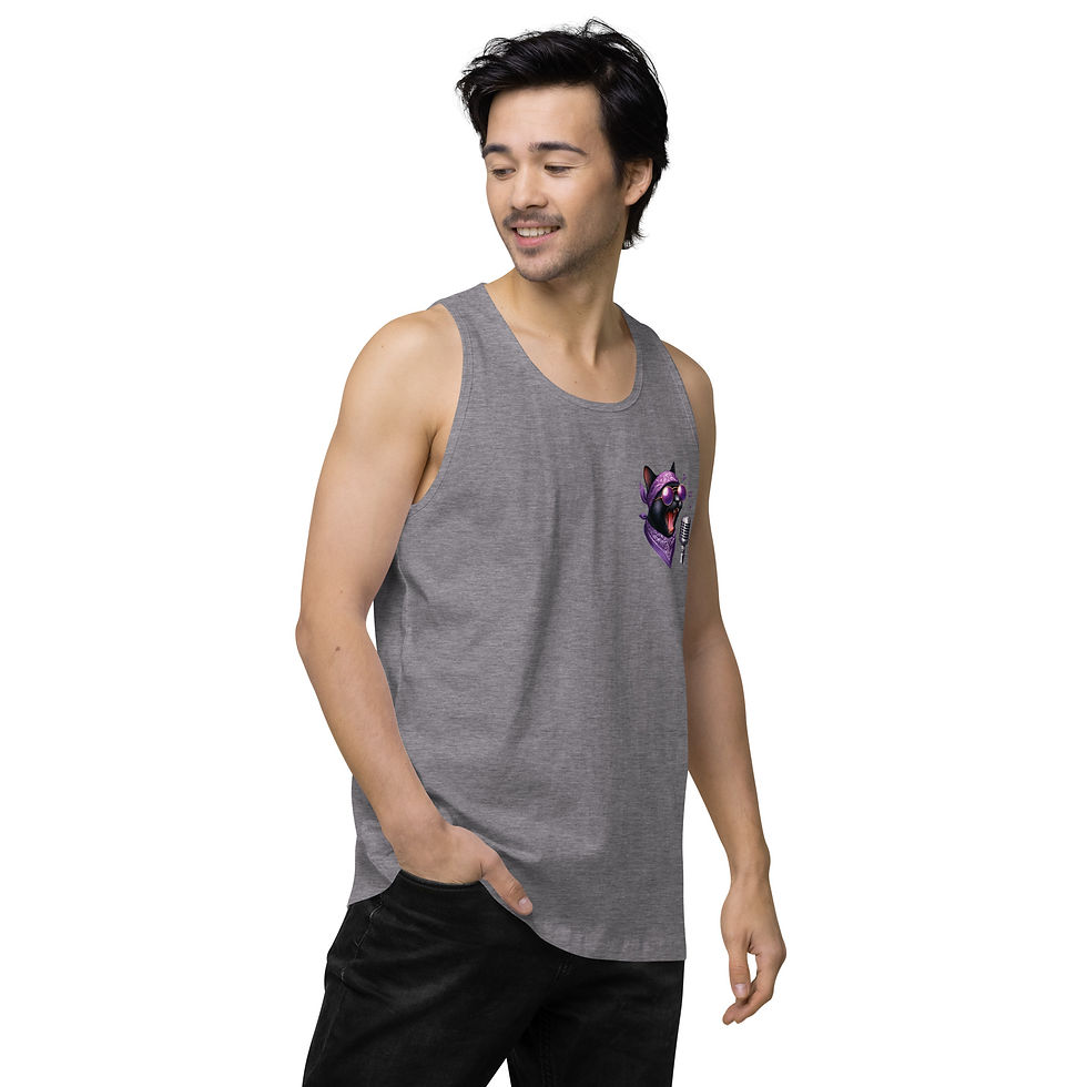 Thumbnail: Men’s Rockin' Cattytude Premium Cotton Tank Top