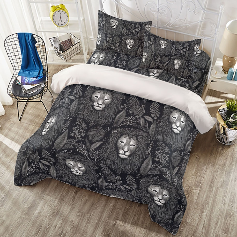 Thumbnail: Lion Art Four-piece Duvet Cover Set (Insert not Included)