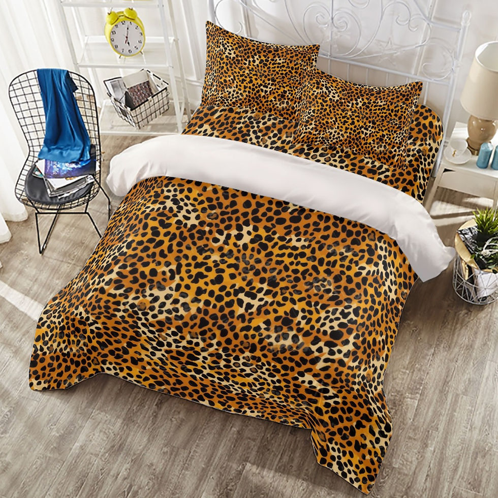 Thumbnail: Leopard Print Four-piece Duvet Cover Set (Insert not Included)