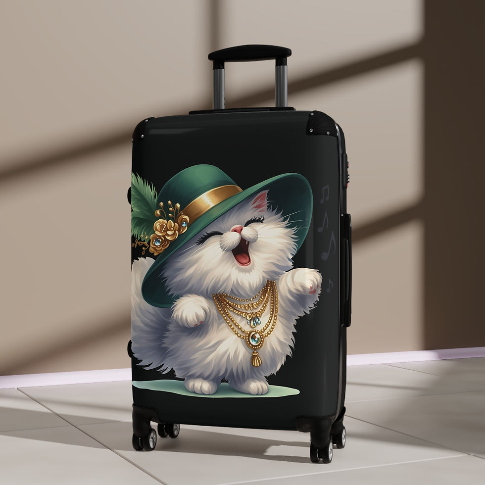 Thumbnail: Charming Cat-Themed Carry-On Hardshell Suitcase