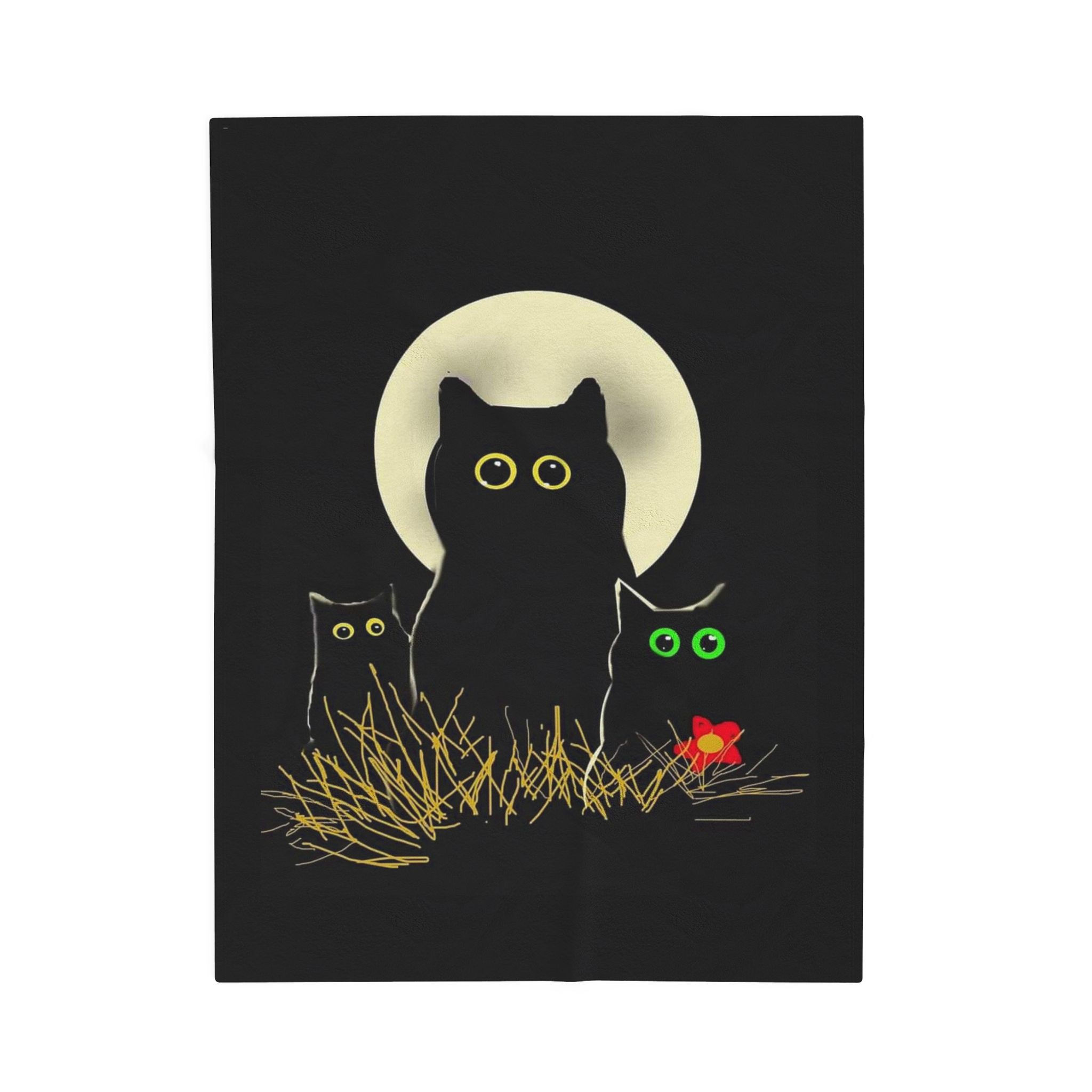 Night Cats Velveteen Plush Blanket