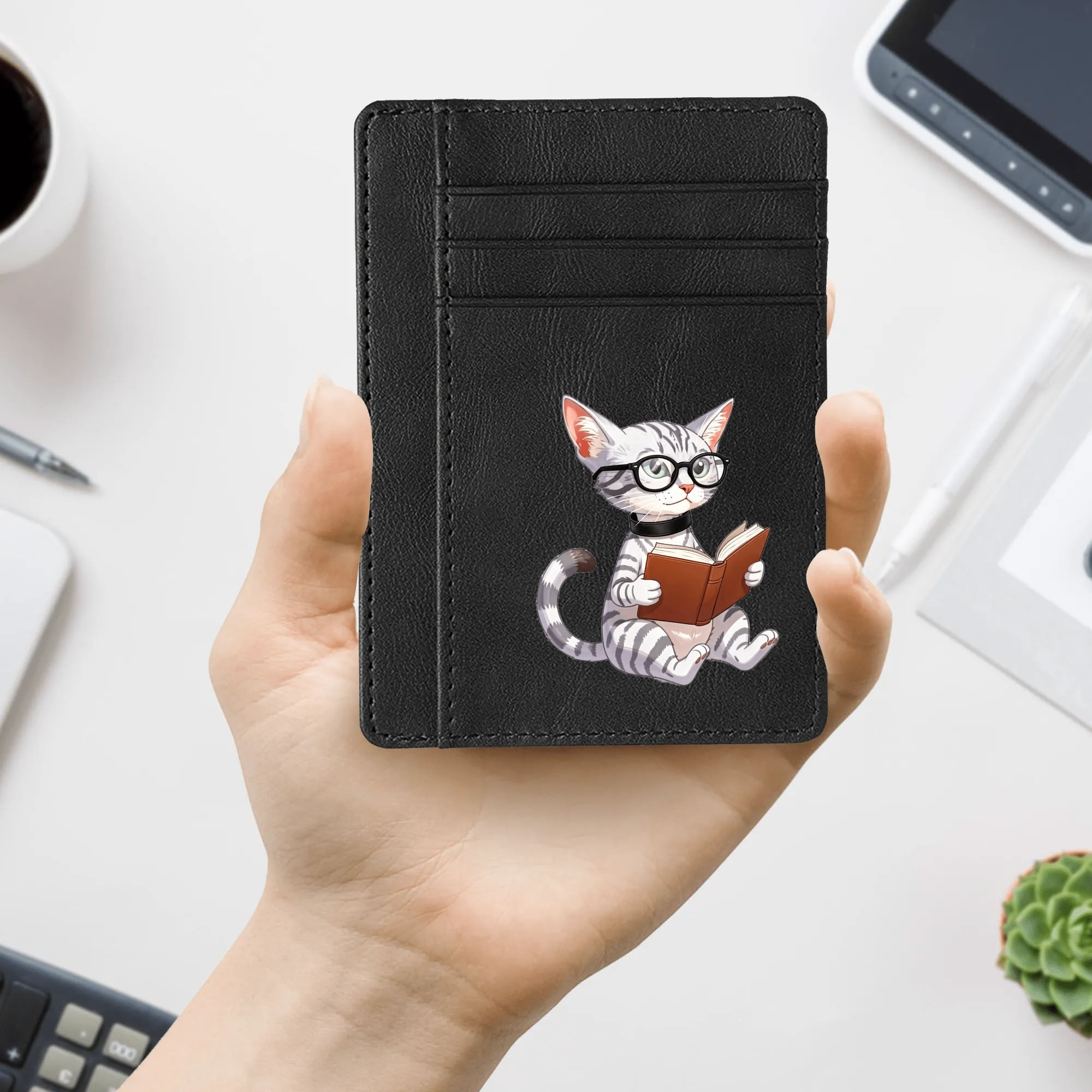 Tabby Tom Minimalist PU Leather ID Card Wallet