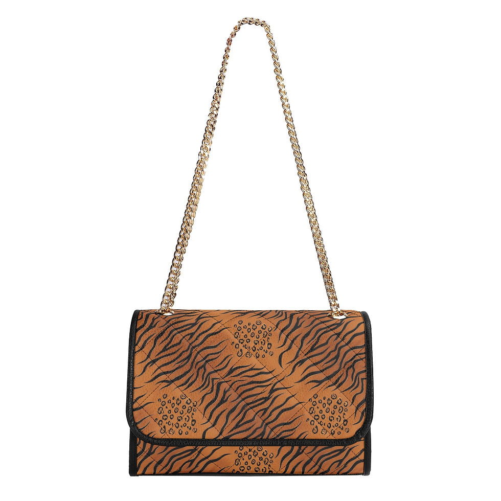Thumbnail: Tiger Print Convertible Shoulder Sling Bag
