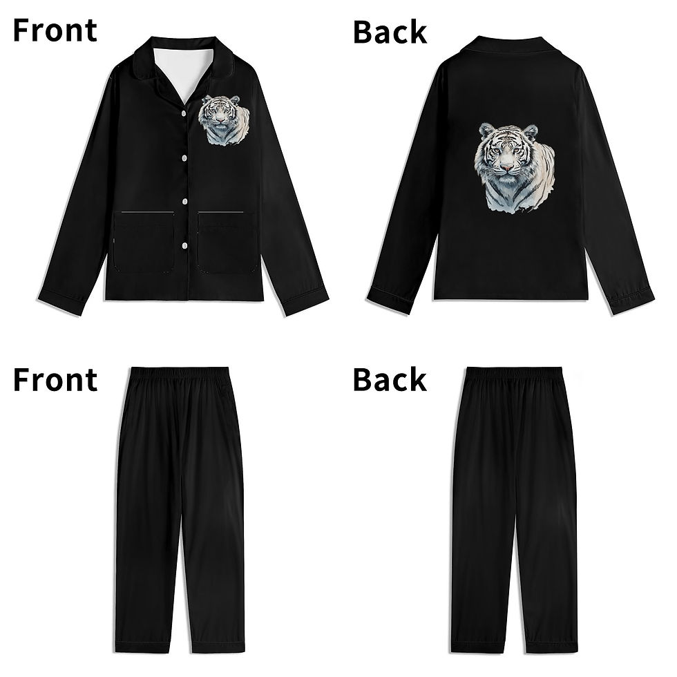 Thumbnail: White Lion Children's Long Sleeve Pajama Set with Pockets