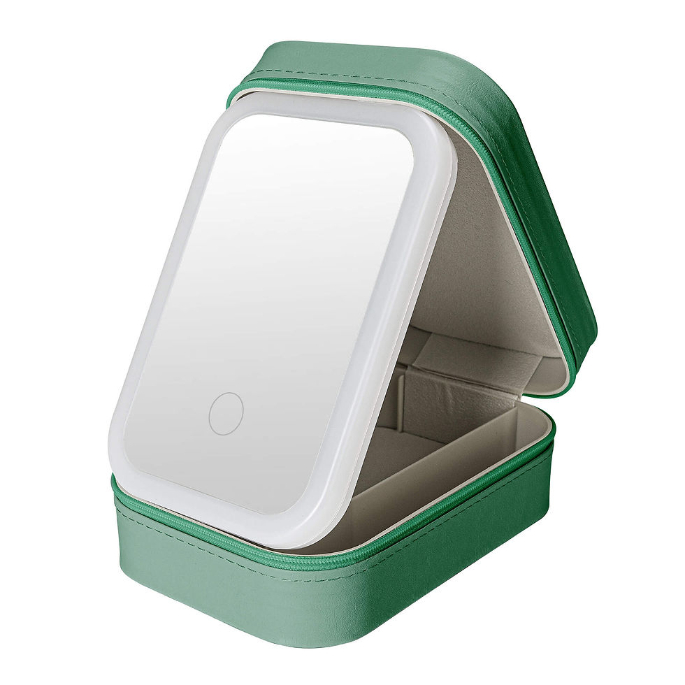 Thumbnail: Rockin' Cattytude Personal Care Case with LED Light Mirror