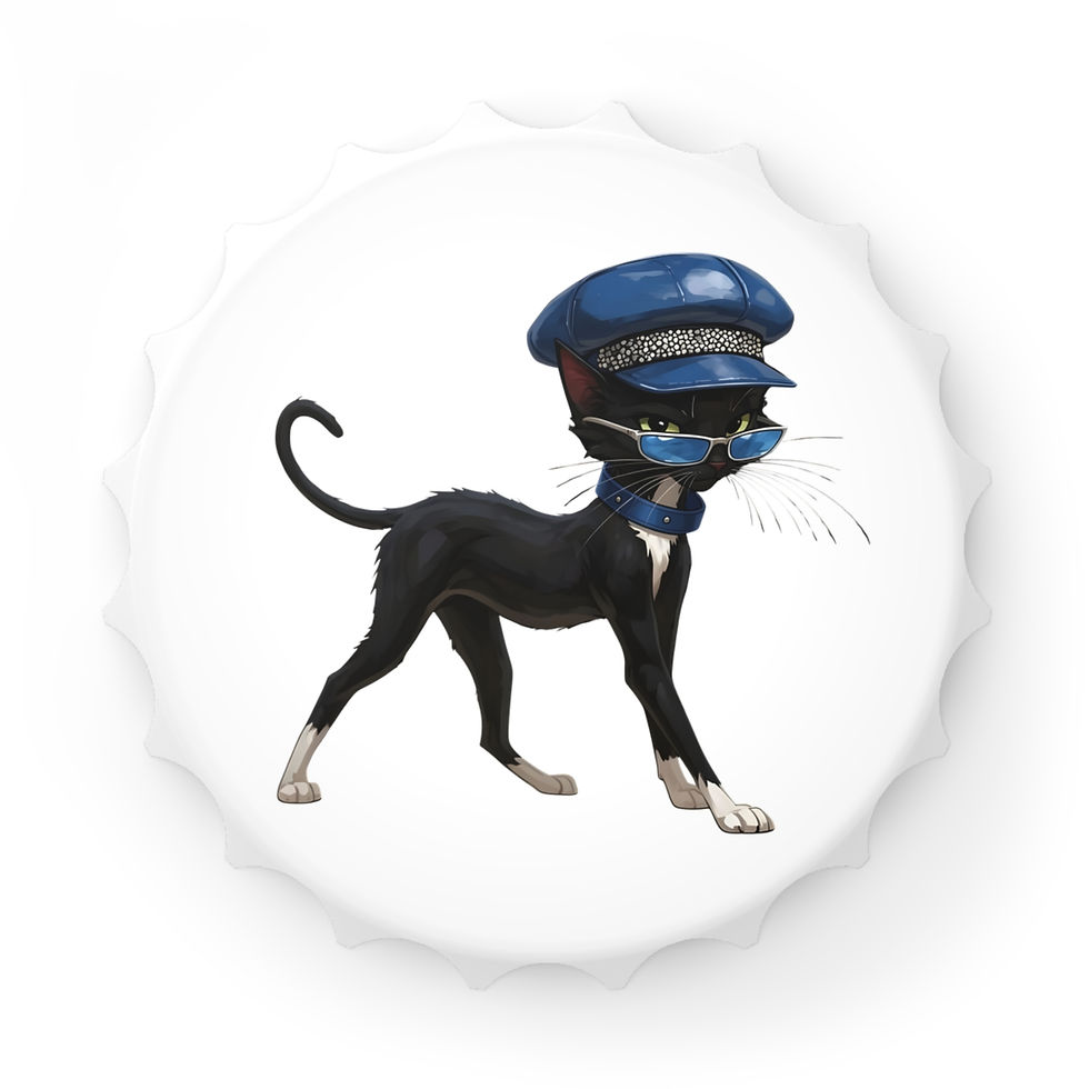 Thumbnail: Tuxedo Tux Cattytude Fridge Magnet Bottle Opener