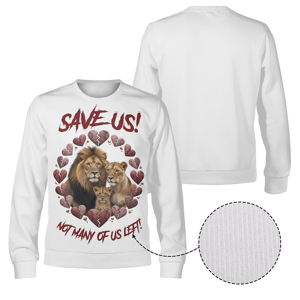 Thumbnail: Save Us! African Lion Conservation Awareness Sweatshirt