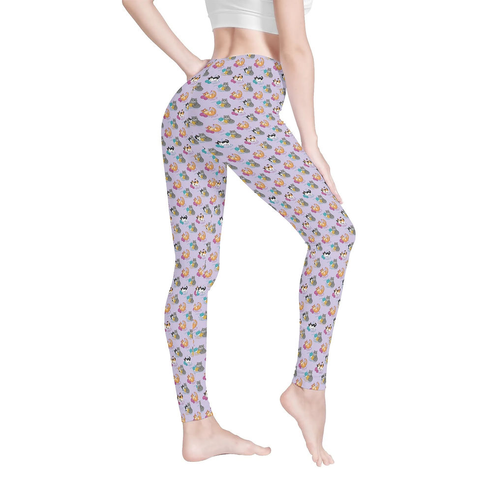 Thumbnail: Women's Cats with Yarn Soft Legging Yoga Pants