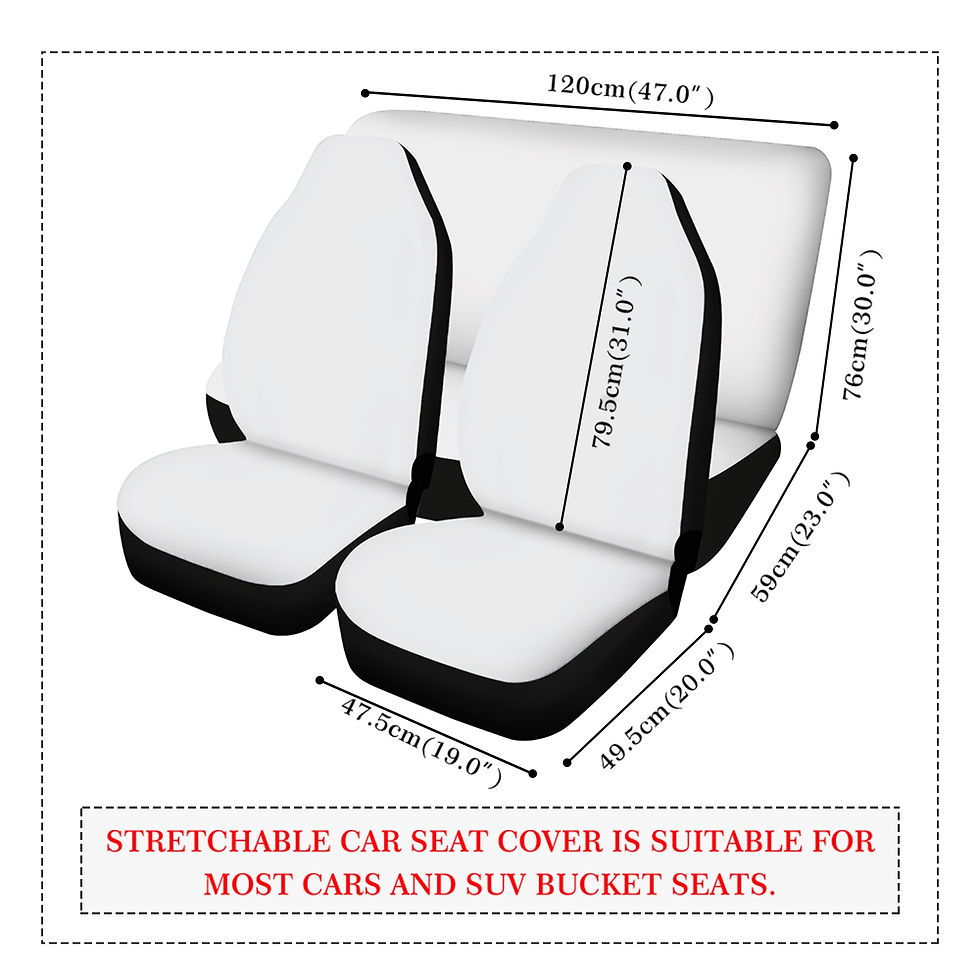Thumbnail: 4PC Cats with Yarn Car Stretchable Polyester Seat Cover Set