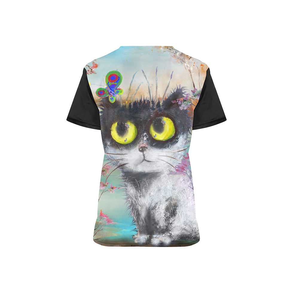 Thumbnail: Watercolor Cute Cat Medical Scrub Top