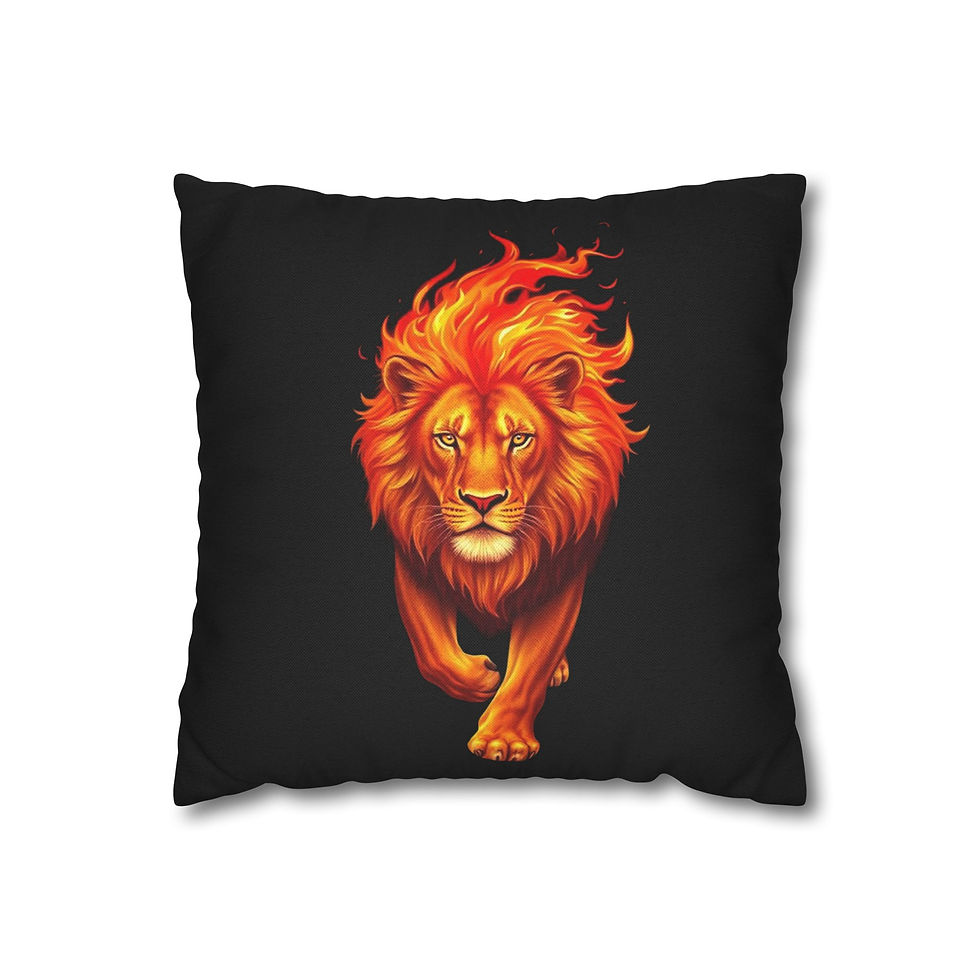 Thumbnail: Fiery Lion of Judah Pillowcase for Decorative Throw Pillow (insert
