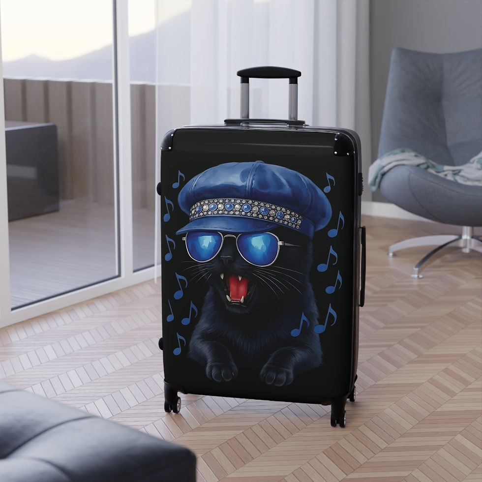 Thumbnail: Sassy Sasha Cat-Themed Carry-On Hardshell Suitcase