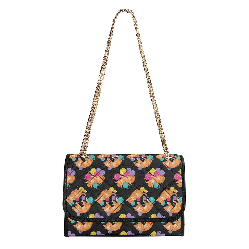 Thumbnail: Cats with Yarn Convertible Shoulder Sling Bag