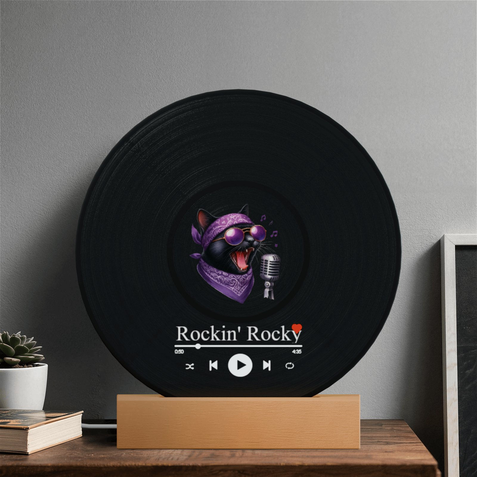 Rockin' Rocky Acrylic Vinyl Stand LED Color-Changing Desk Lamp