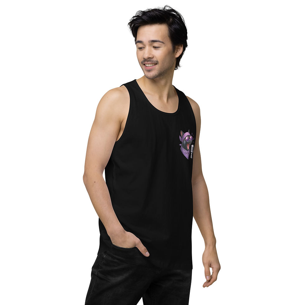 Thumbnail: Men’s Rockin' Cattytude Premium Cotton Tank Top