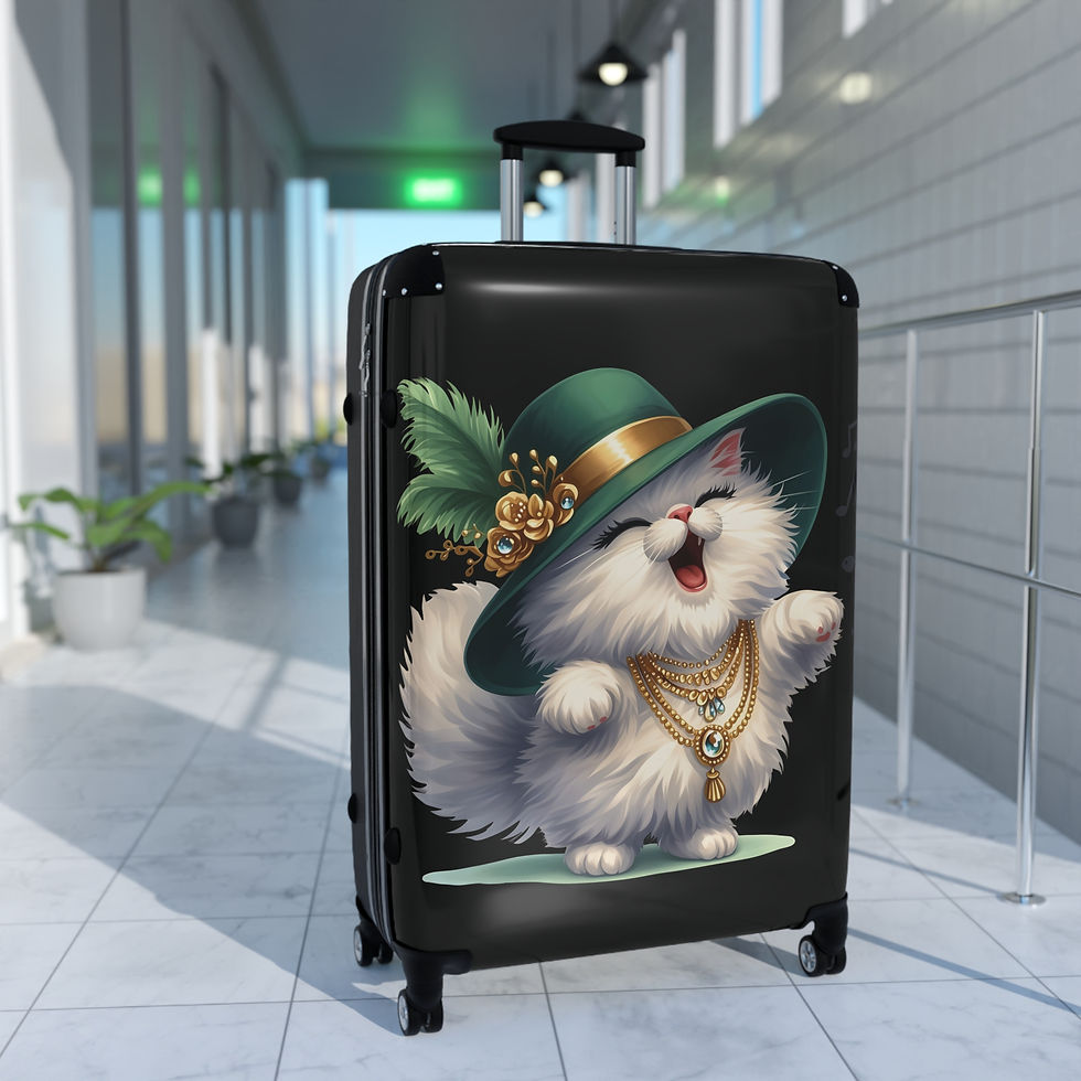 Thumbnail: Charming Cat-Themed Carry-On Hardshell Suitcase