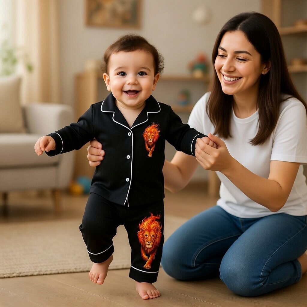 Baby Fiery Lion of Judah Long Sleeve Pajama Set