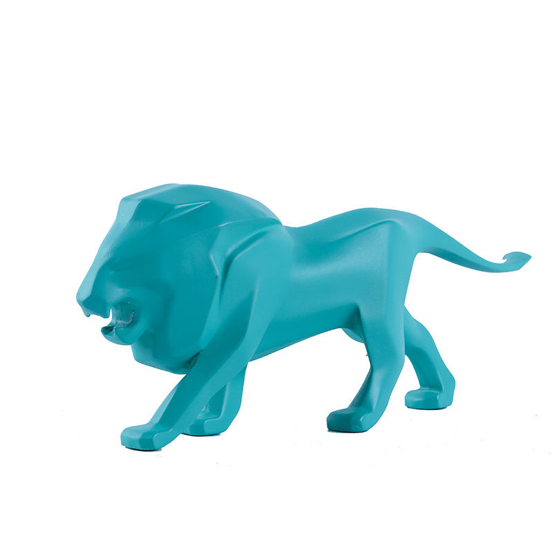 Thumbnail: Artistic Nordic Style Animal Lion Polyhedron Resin Ornament