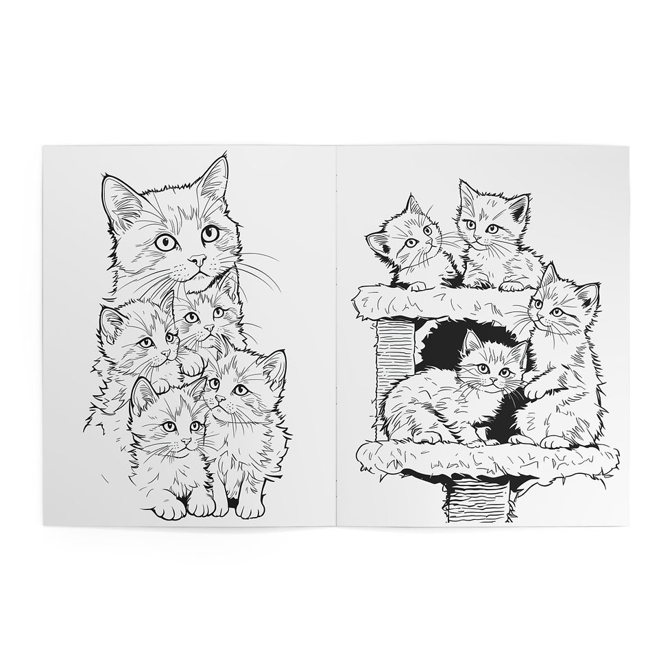 Thumbnail: Cattyful Life Coloring Book — Cute Cat Adult & Kids Coloring Pages