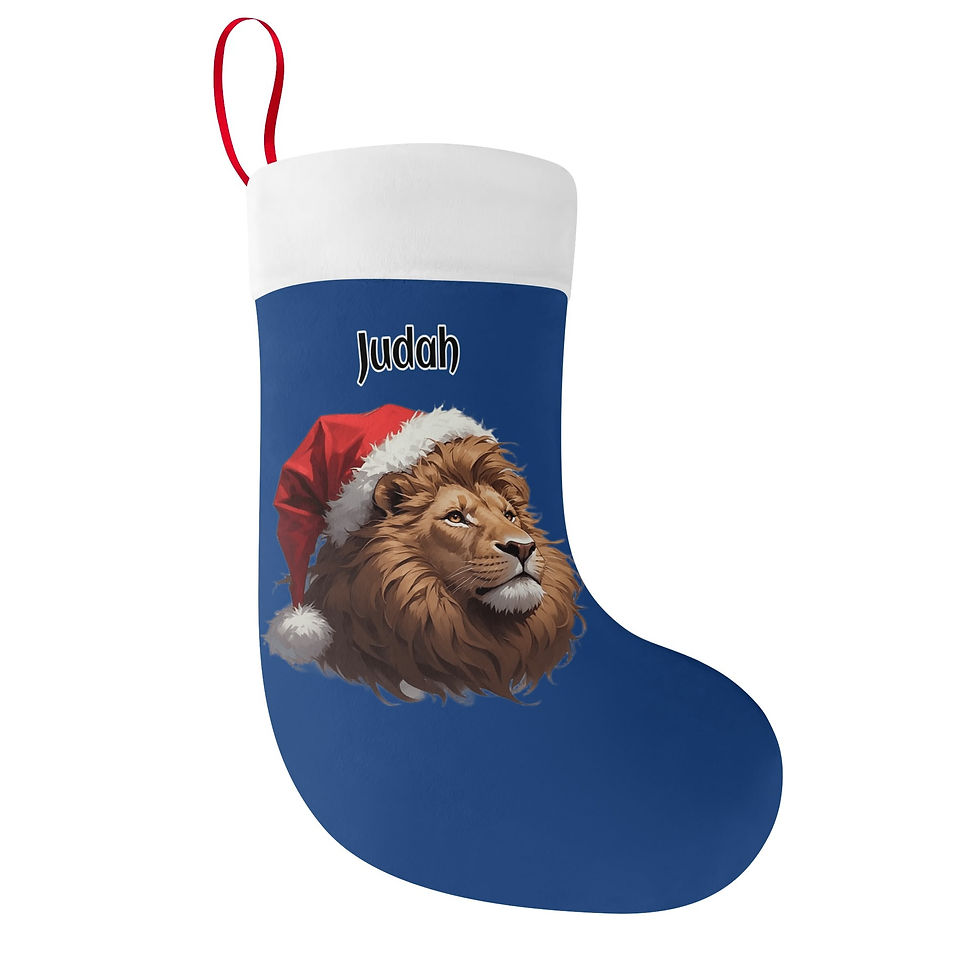 Thumbnail: Personalized Lion of Judah Polyester Christmas Stocking