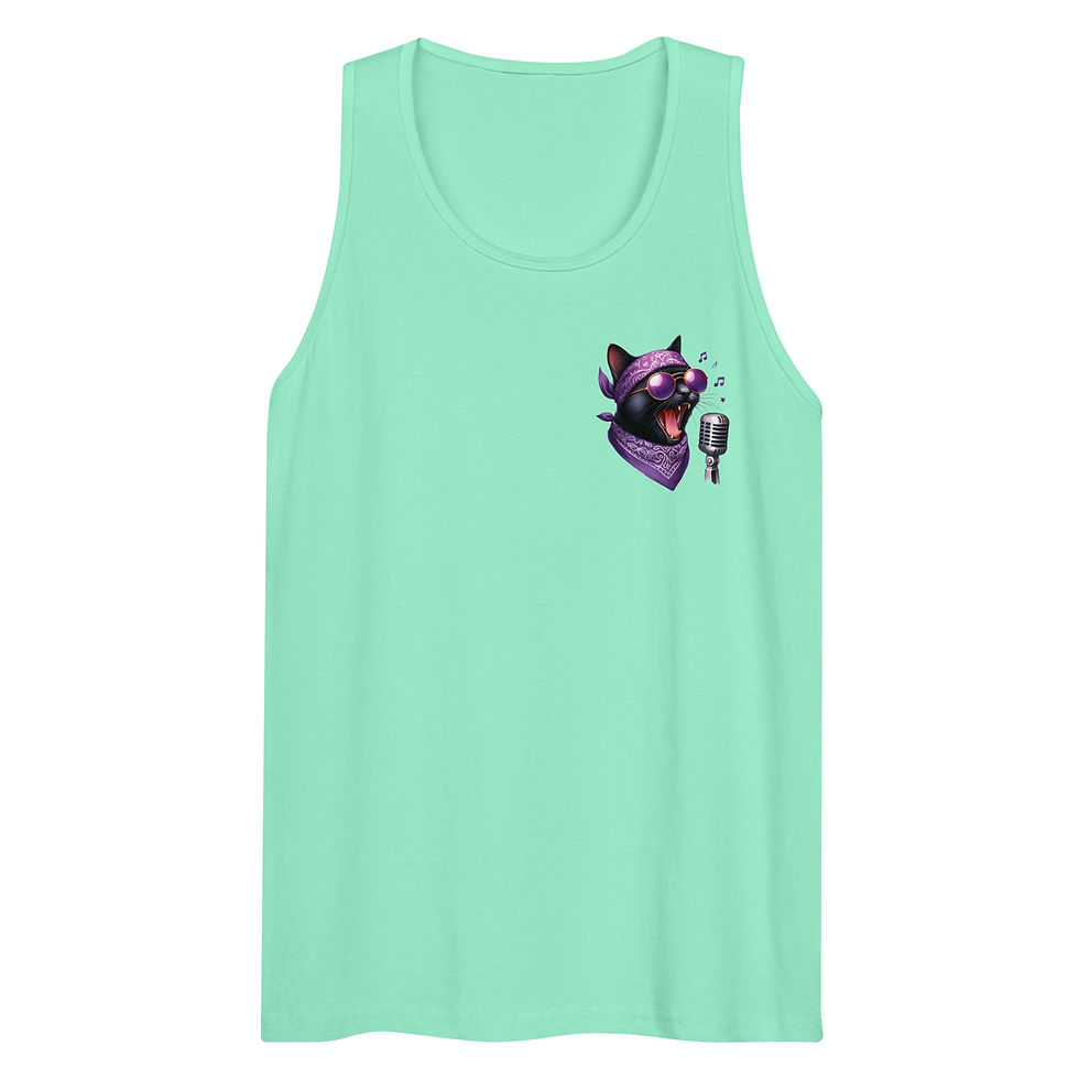 Thumbnail: Men’s Rockin' Cattytude Premium Cotton Tank Top