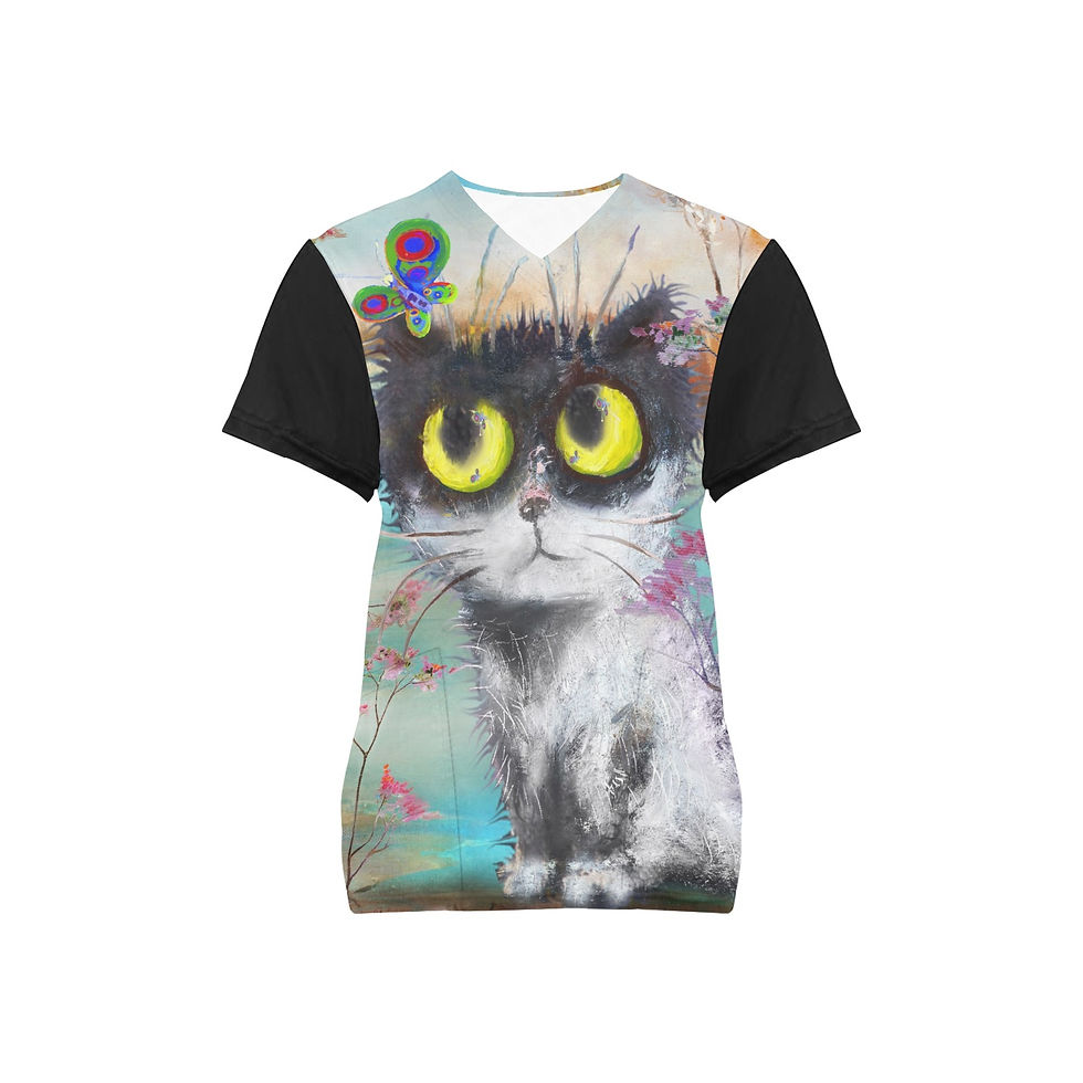 Thumbnail: Watercolor Cute Cat Medical Scrub Top