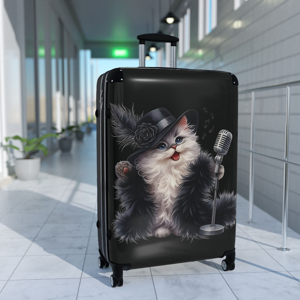 Thumbnail: Jazzy Cat-Themed Carry-On Hardshell Suitcase