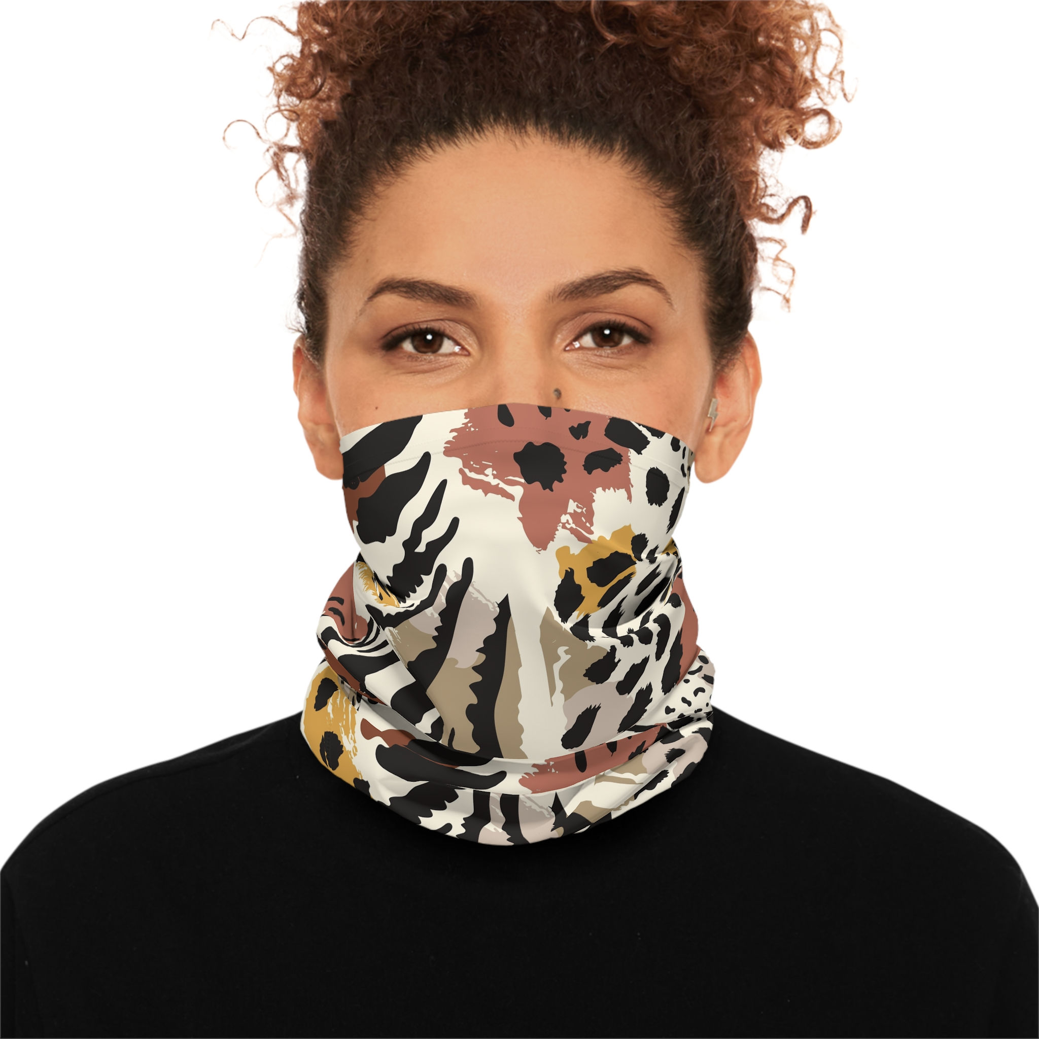 Leopard Print Lightweight Neck Gaiter Tube Scarf
