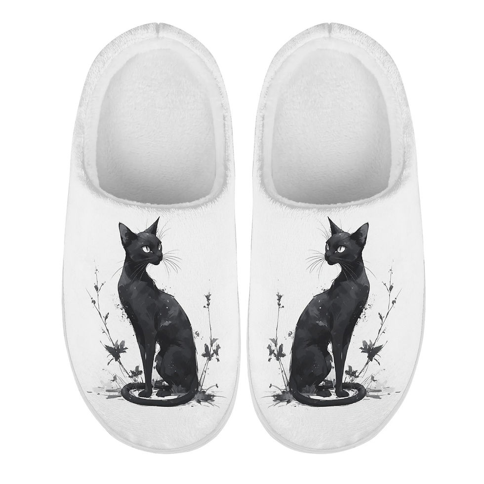Thumbnail: Feline Charm Cat-Themed Slipper Sleeper Shoes