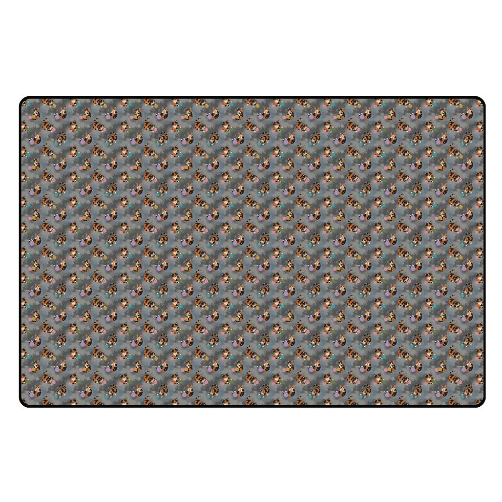 Thumbnail: Cats with Yarn Crystal Velvet Area Rug