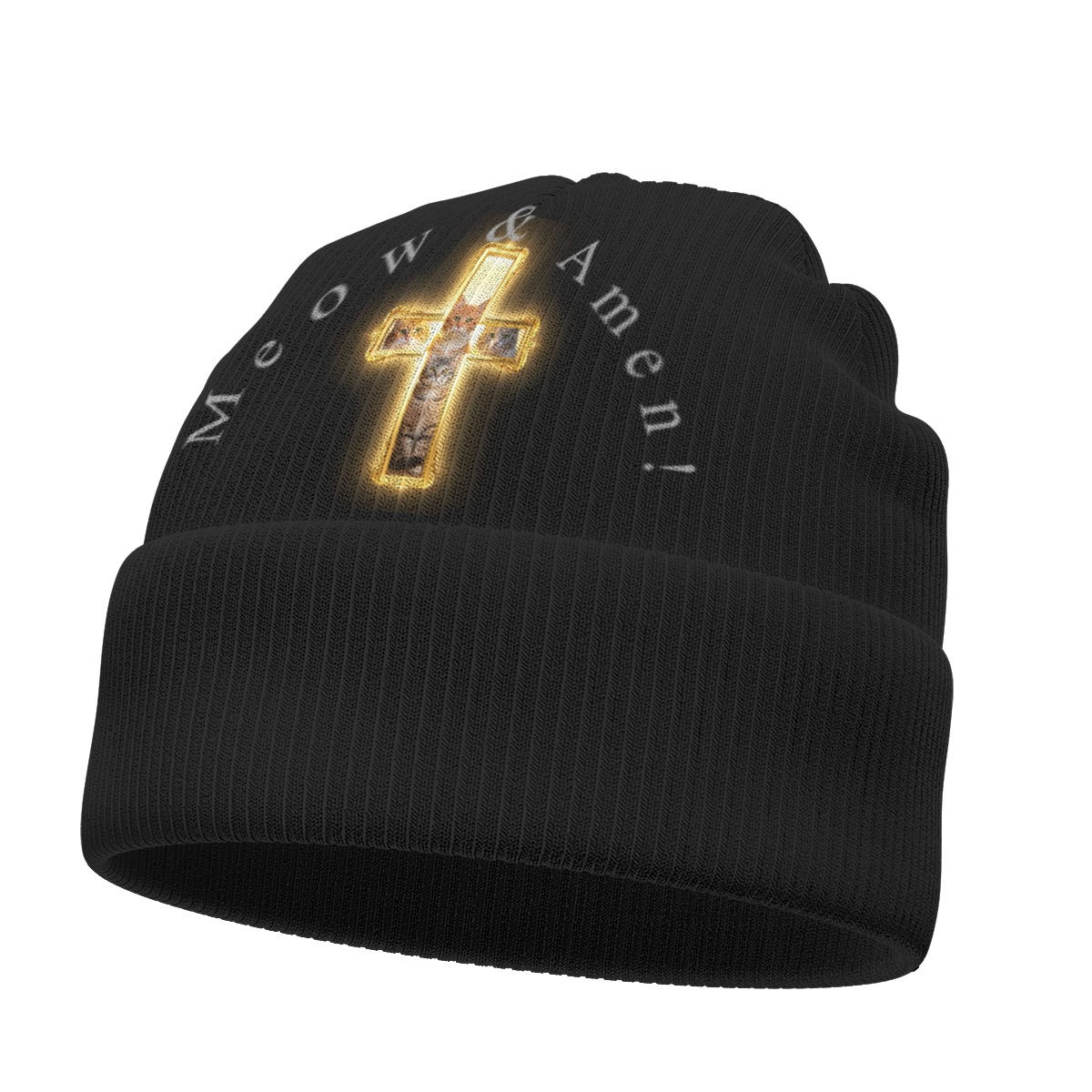 Meow & Amen! Knitted Beanie Hat
