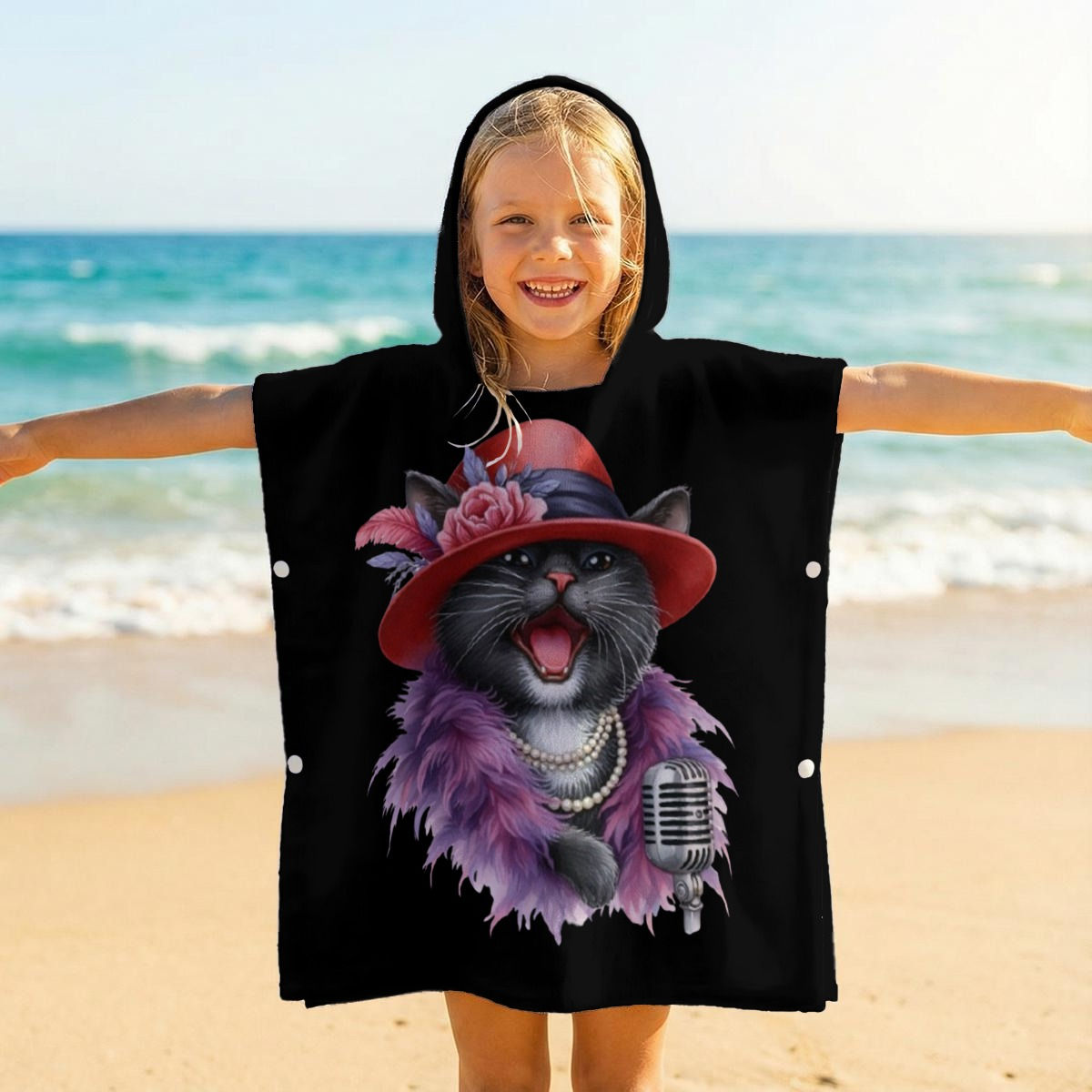 Cattytude Crew Kid's Hooded Towel Poncho | Cattytude