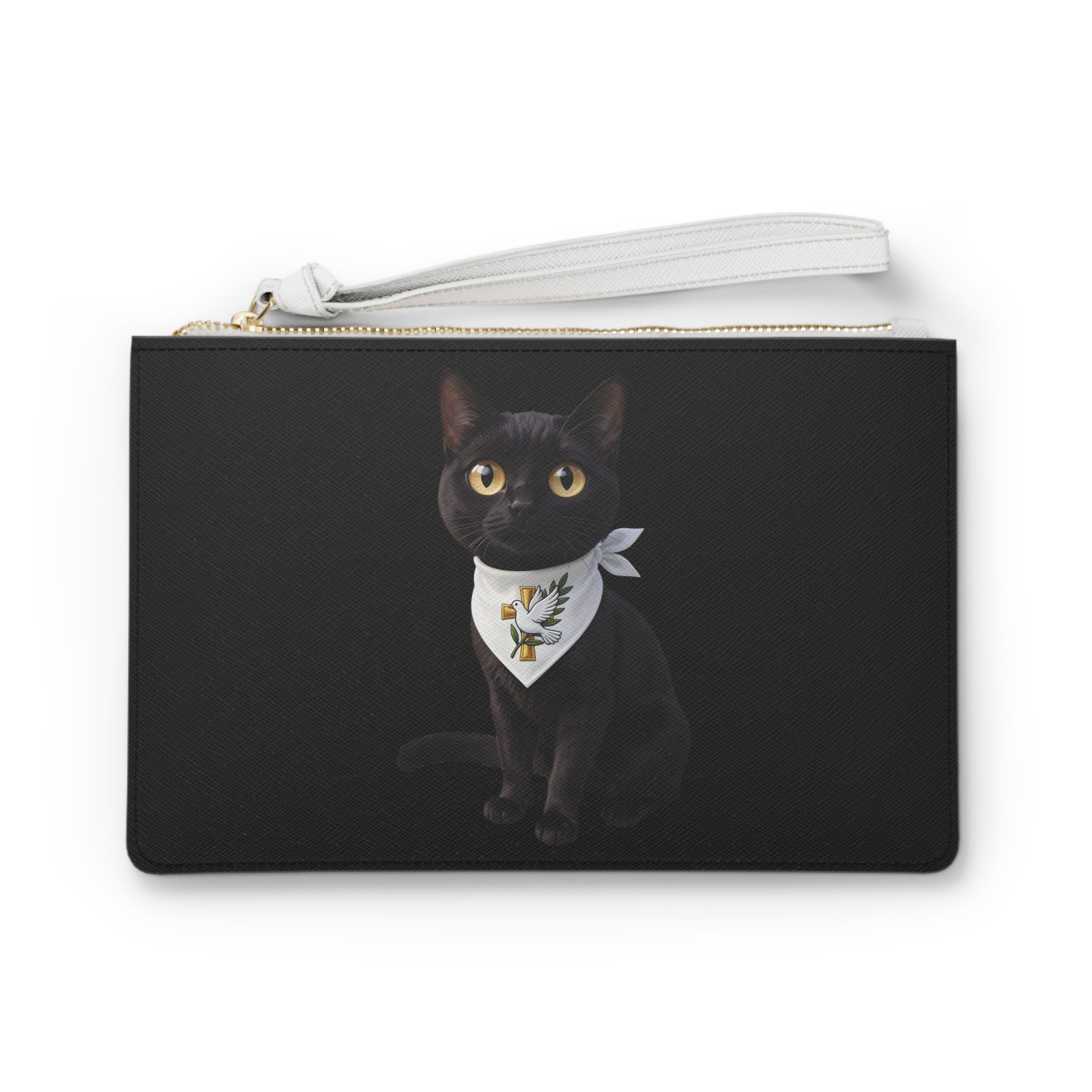 Mr. Morris Cattytude Christian Black Cat Clutch Bag