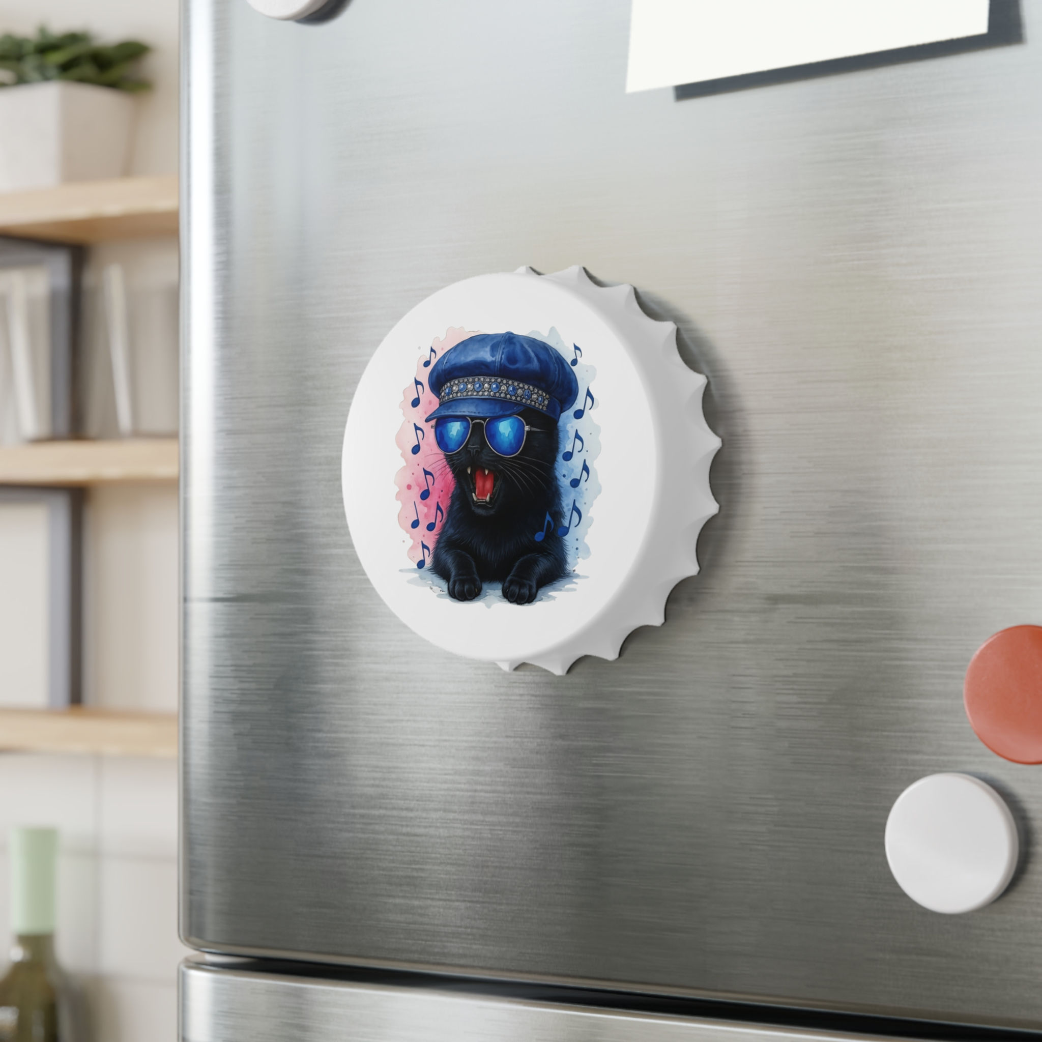Sassy Sasha Cat Fridge Magnet Bottle Opener