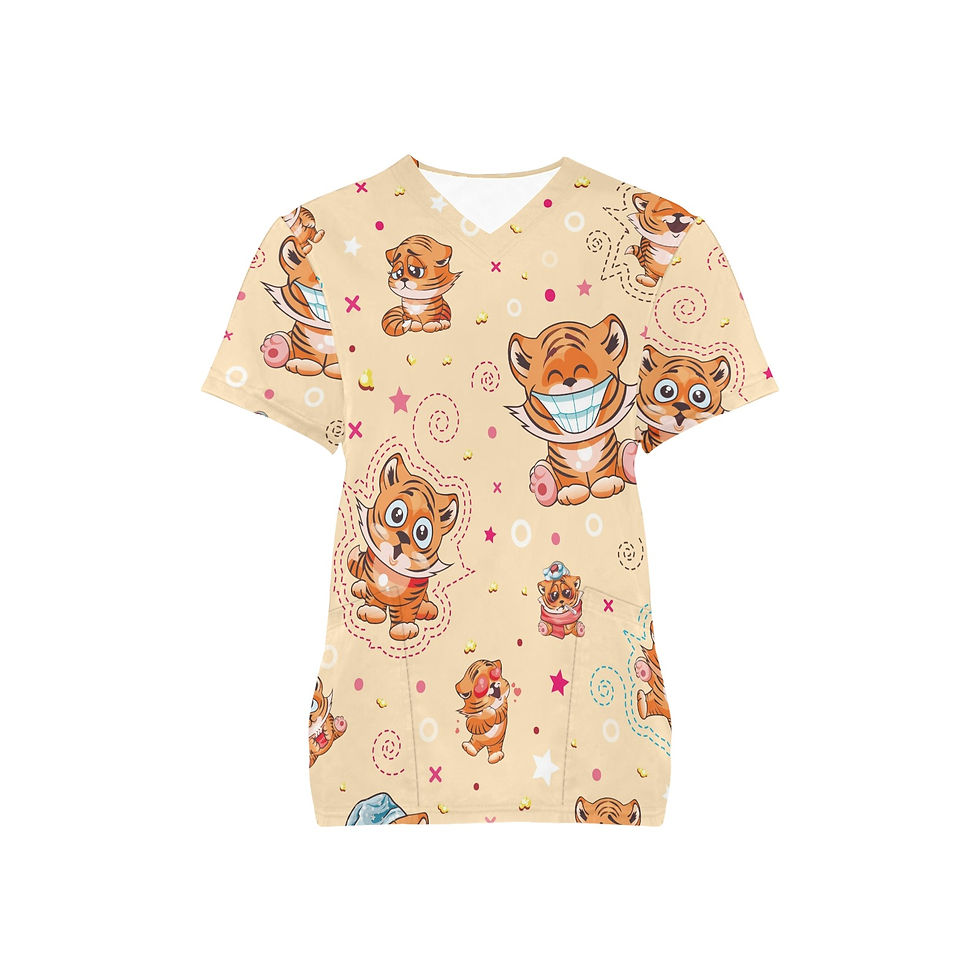 Thumbnail: Silly Tiger Medical Scrub Top