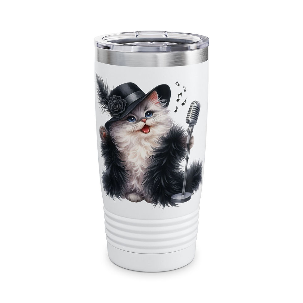 Thumbnail: Jazzy Cattytude 20oz Stainless Steel Double-Wall Insulated Tumbler