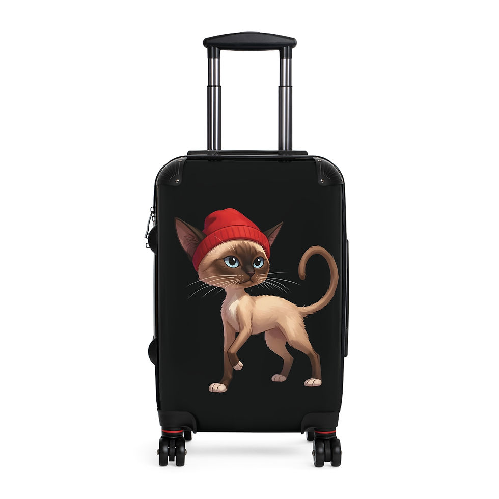 Thumbnail: Siamese Sam Cat-Themed Carry-On Hardshell Suitcase