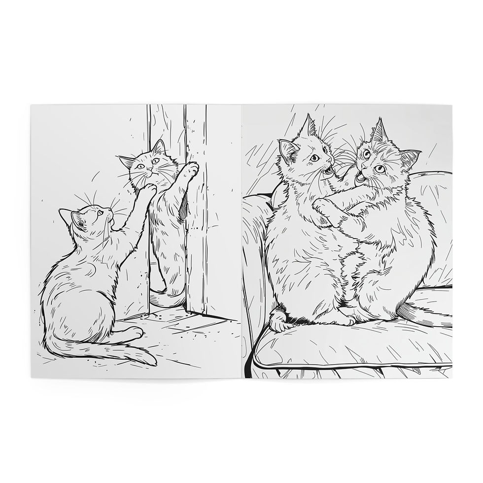 Thumbnail: Cattyful Life Coloring Book — Cute Cat Adult & Kids Coloring Pages
