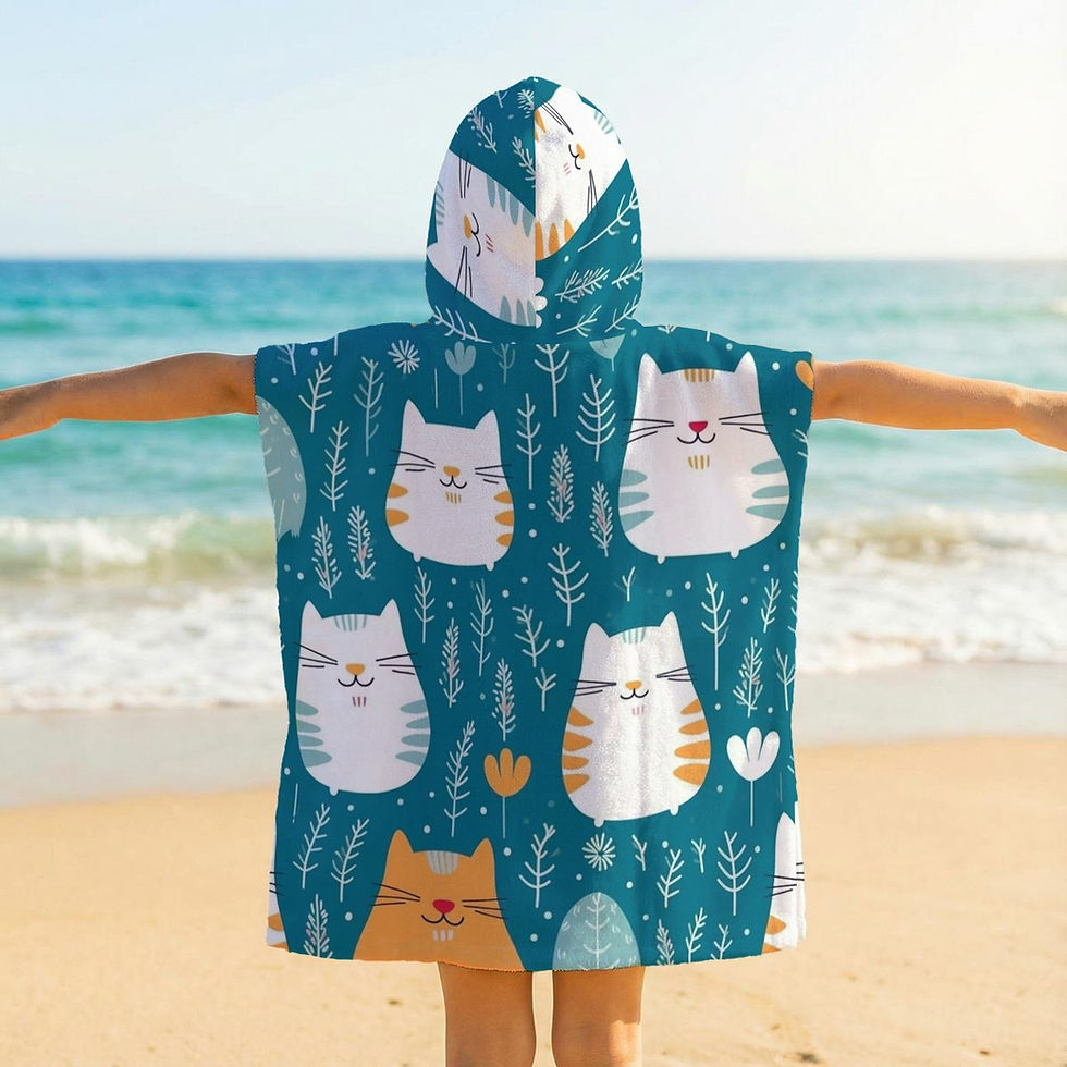 Thumbnail: Multicat Kid's Hooded Towel Poncho