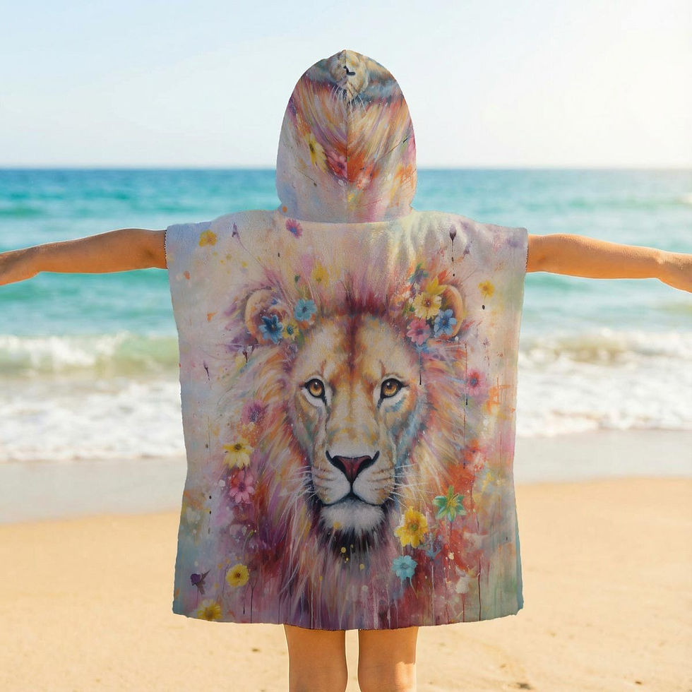 Thumbnail: Lion Art Kid's Hooded Towel Poncho