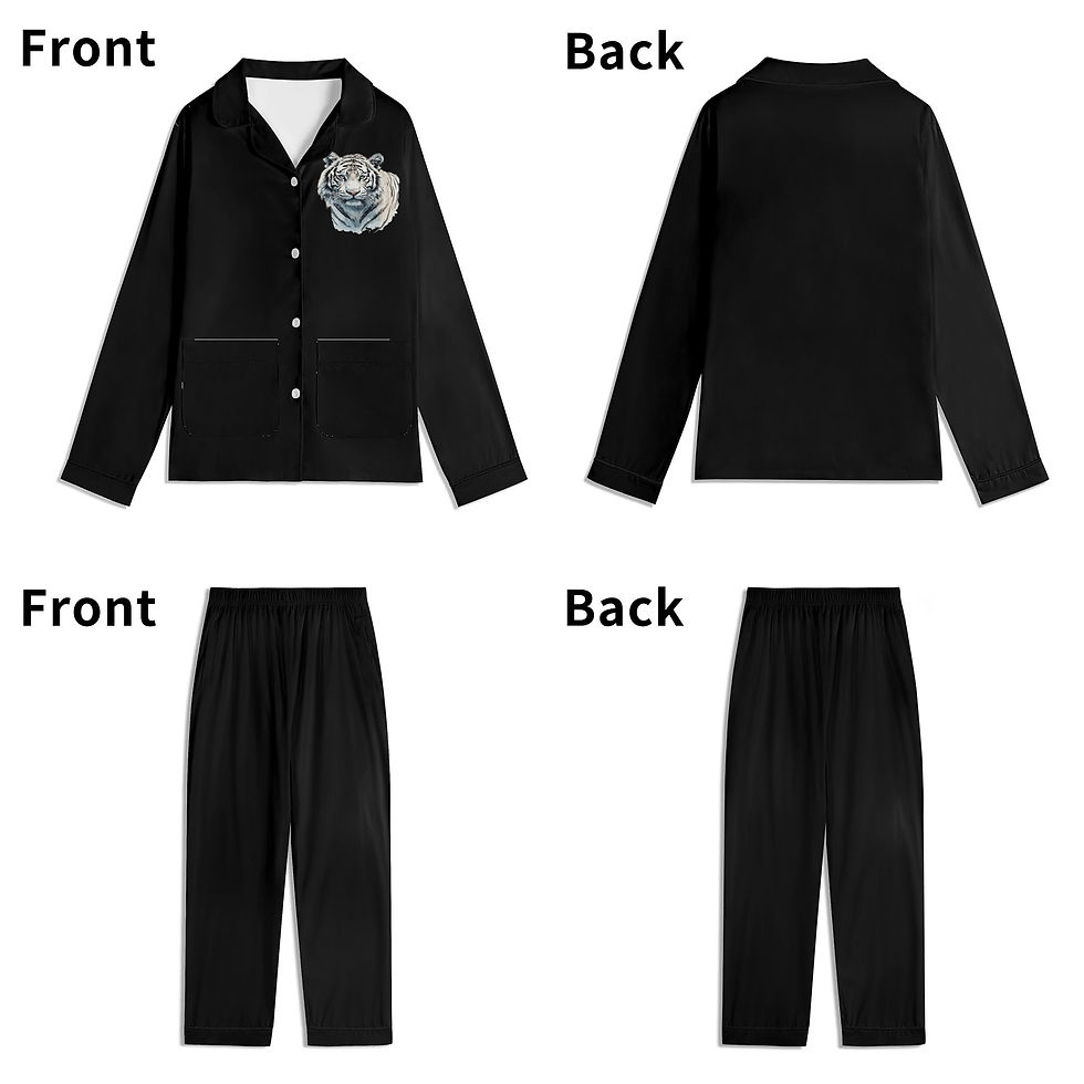 Thumbnail: White Lion Children's Long Sleeve Pajama Set with Pockets